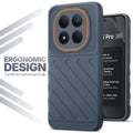 Soft silicone back cover for Redmi Note 15 Pro 5G in Grey with anti-slip grip and textured design