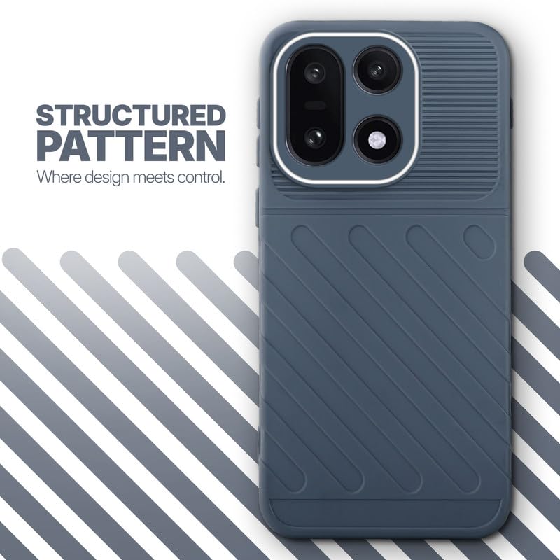 Textured soft silicone back cover for OnePlus 15 5G, Grey finish with comfortable anti-slip grip