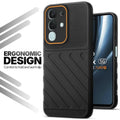 Soft silicone back cover for Vivo T4x 5G in Black with anti-slip grip and textured design