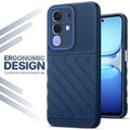 Soft silicone back cover for iQOO Z10x 5G in blue with anti-slip grip and textured design