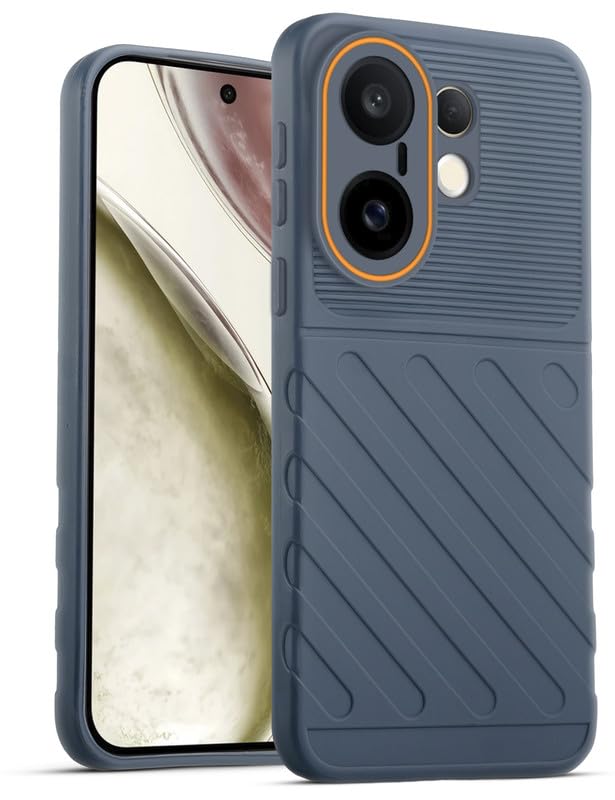 Lightweight and flexible silicone case for Vivo X200 FE 5G with raised camera protection – Grey color