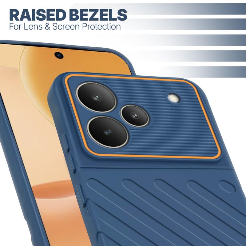 Slim blue silicone back cover for Realme P4 5G with strong drop protection and soft feel