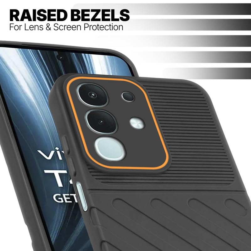 Slim Black silicone back cover for Vivo T4x 5G with strong drop protection and soft feel