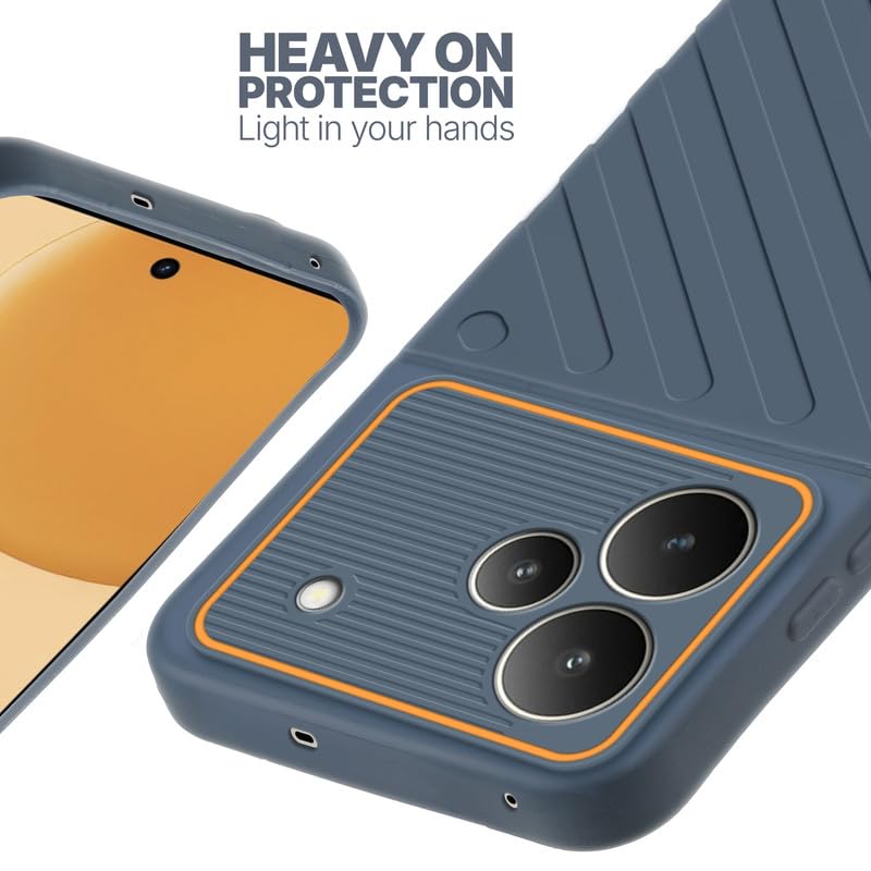 Silicone case for Realme P4 5G with raised edges for screen and camera protection in Grey