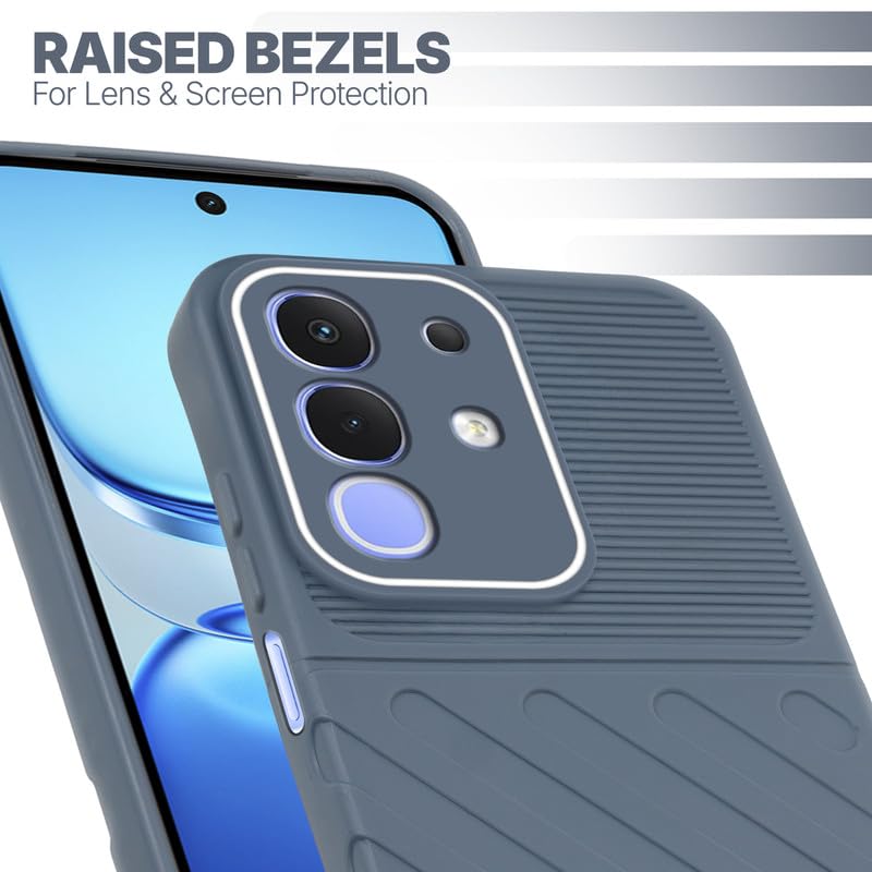 Slim Grey silicone back cover for iQOO Z10x 5G with strong drop protection and soft feel