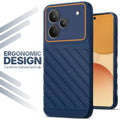 Soft silicone back cover for Realme P4 5G in blue with anti-slip grip and textured design