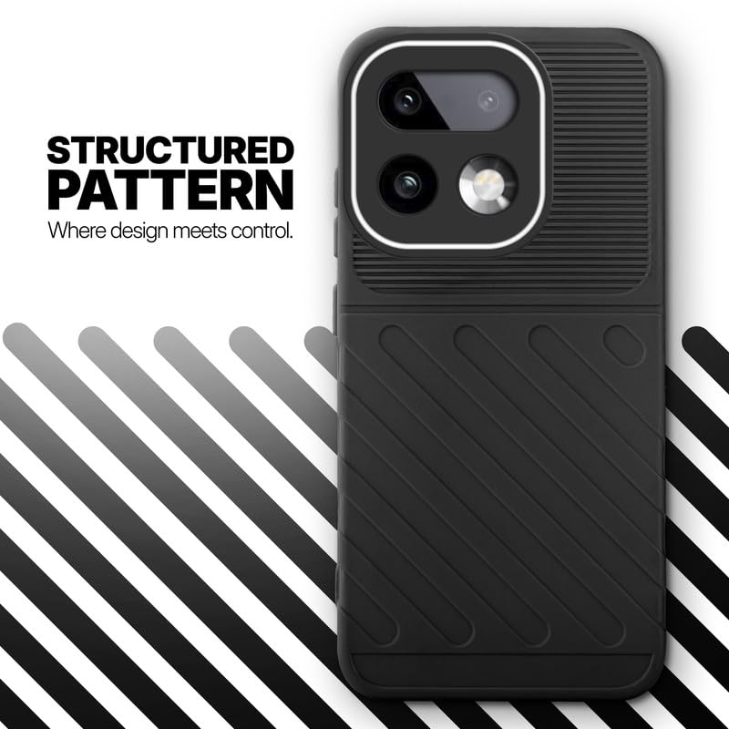 Textured soft silicone back cover for Realme 16 Pro Plus 5G, Black finish with comfortable anti-slip grip