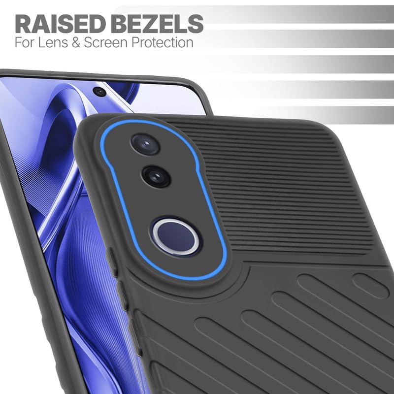 Slim Black silicone back cover for Vivo V50e 5G with strong drop protection and soft feel