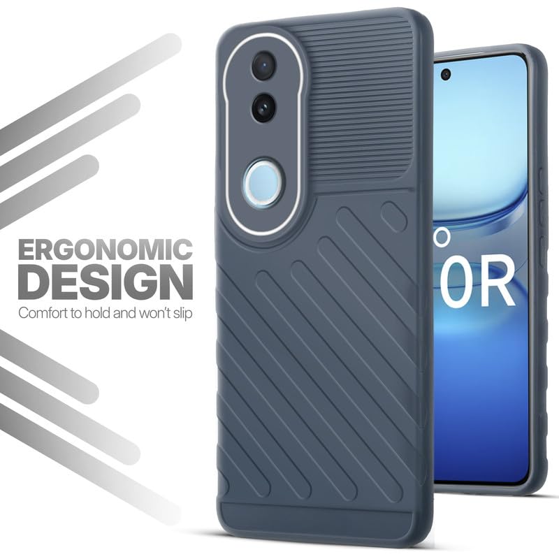 Soft silicone back cover for iQOO Z10R 5G in Grey with anti-slip grip and textured design