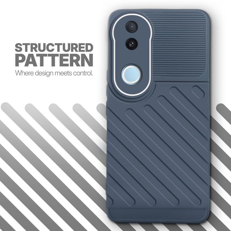 Textured soft silicone back cover for iQOO Z10R 5G, Grey finish with comfortable anti-slip grip