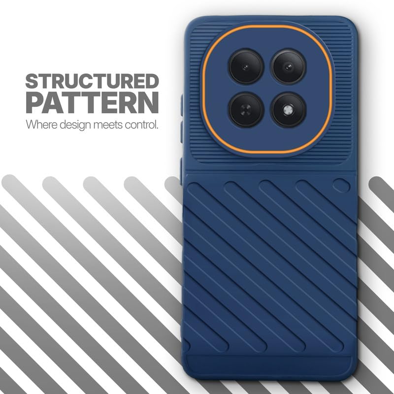 Textured soft silicone back cover for Redmi Note 15 5G, blue finish with comfortable anti-slip grip