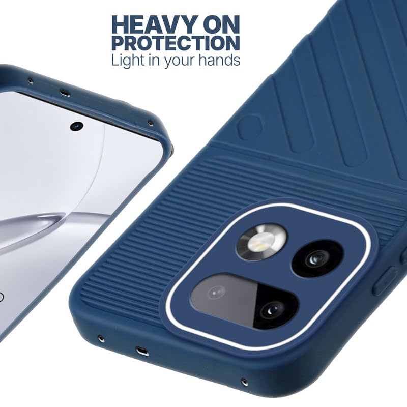 Silicone case for Realme 16 Pro Plus 5G with raised edges for screen and camera protection in blue