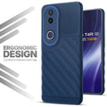 Soft silicone back cover for Vivo T4R 5G in blue with anti-slip grip and textured design