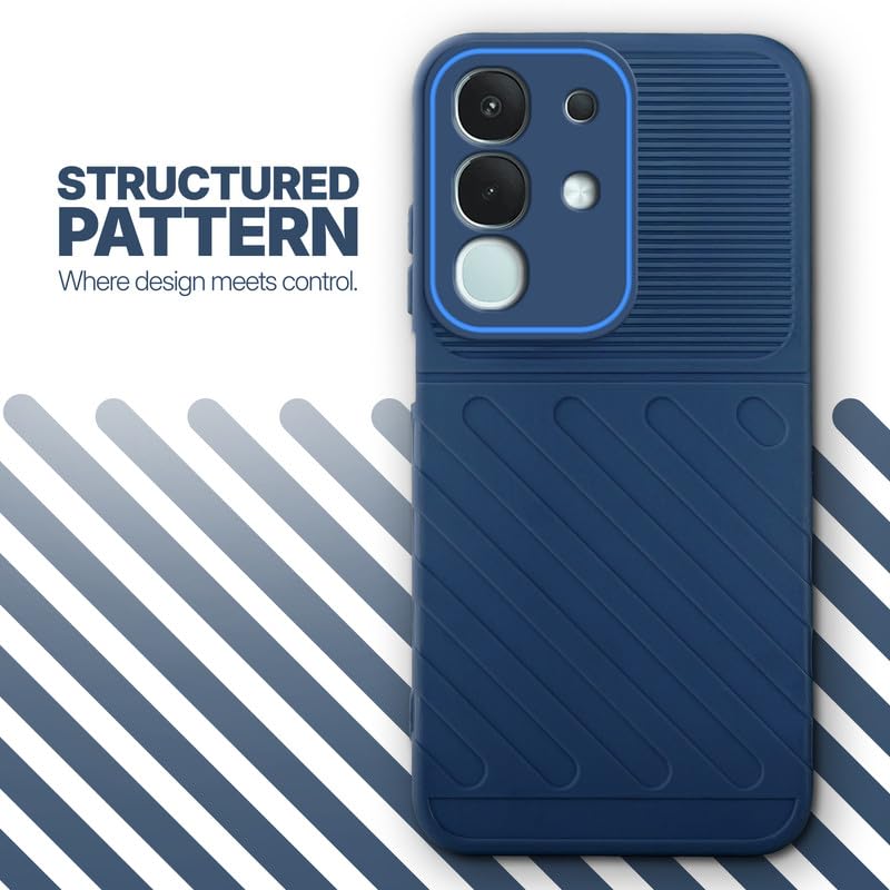 Textured soft silicone back cover for Vivo T4x 5G, blue finish with comfortable anti-slip grip