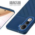 Silicone case for Vivo Y400 Pro 5G with raised edges for screen and camera protection in blue