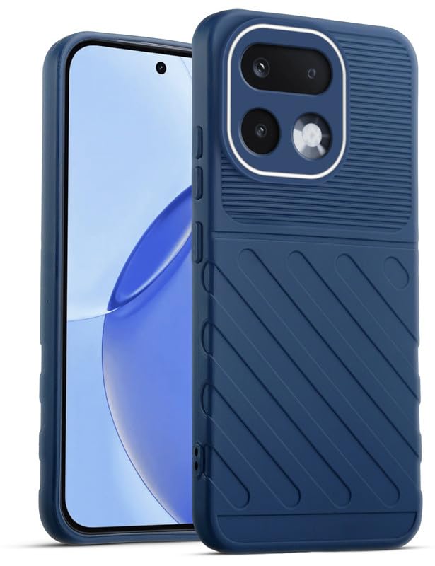 Lightweight and flexible silicone case for Realme 16 Pro 5G with raised camera protection – blue color