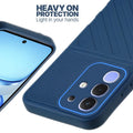 Silicone case for iQOO Z10x 5G with raised edges for screen and camera protection in blue