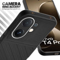 Vivo T4 Pro 5G Black silicone case with raised camera ring for extra lens protection and stylish look