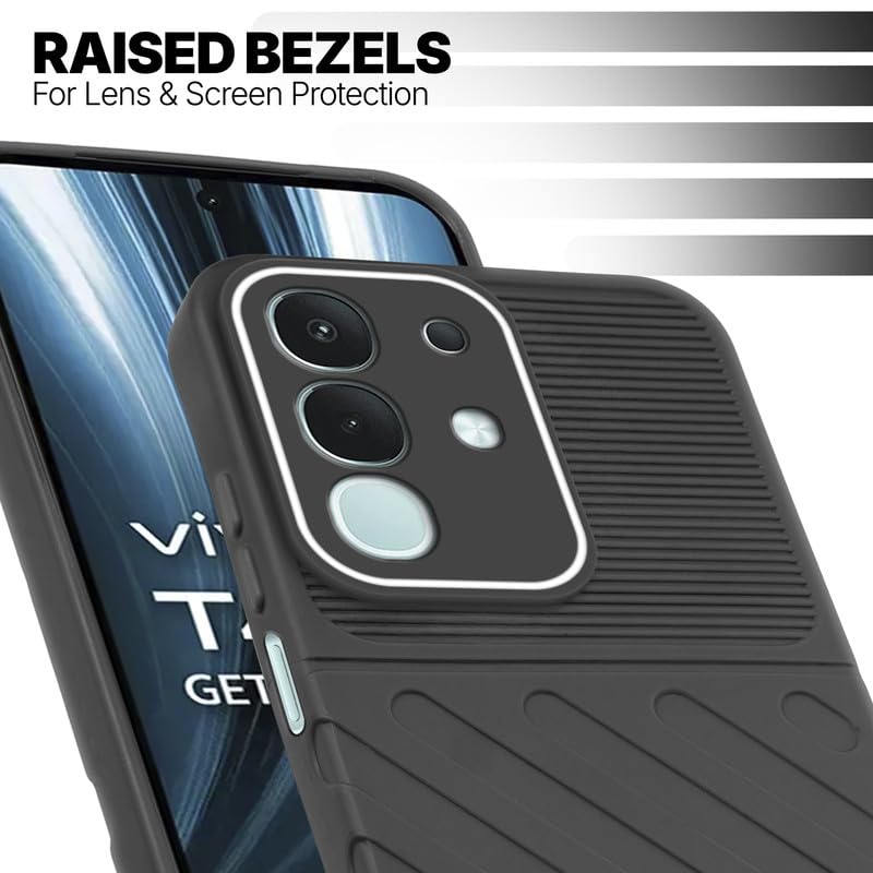 Slim Black silicone back cover for Vivo T4x 5G with strong drop protection and soft feel