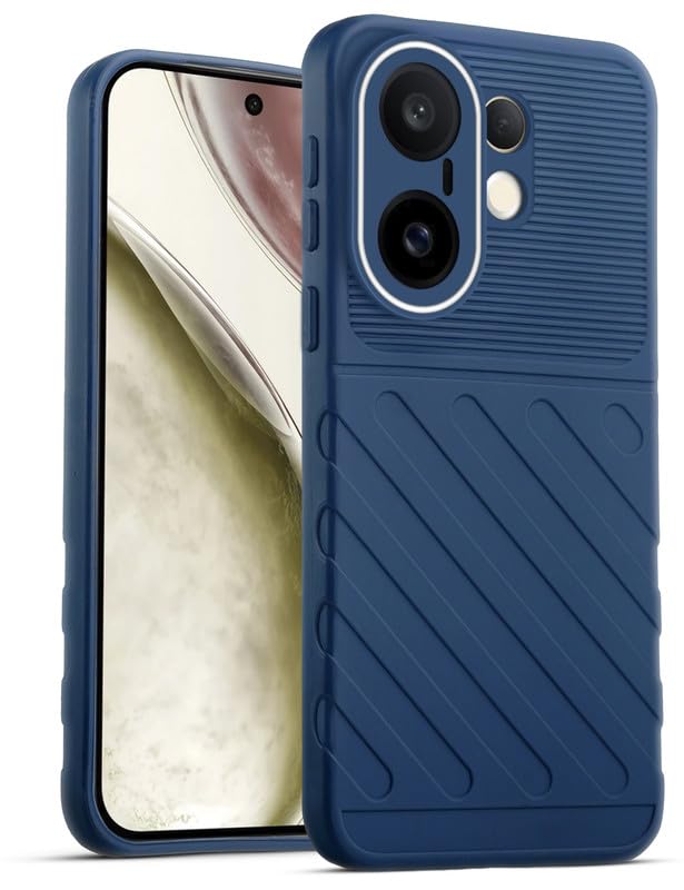 Lightweight and flexible silicone case for Vivo X200 FE 5G with raised camera protection – blue color