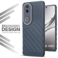 Soft silicone back cover for Vivo V50 5G in Grey with anti-slip grip and textured design