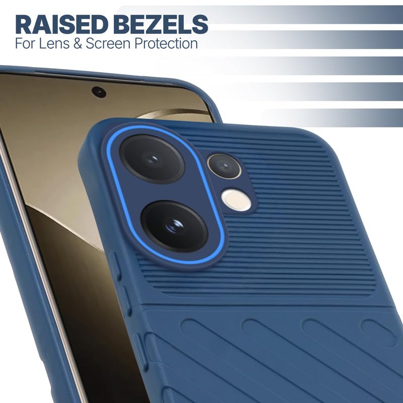 Slim blue silicone back cover for Vivo T4 Pro 5G with strong drop protection and soft feel