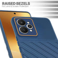 Slim blue silicone back cover for Realme 15 5G with strong drop protection and soft feel