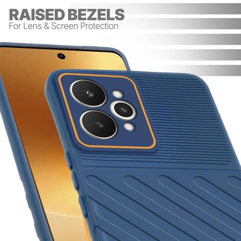 Slim blue silicone back cover for Realme 15 5G with strong drop protection and soft feel