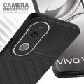 Vivo V50 5G Black silicone case with raised camera ring for extra lens protection and stylish look