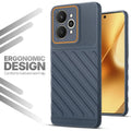 Soft silicone back cover for Realme 15 5G in Grey with anti-slip grip and textured design