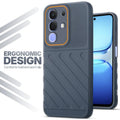 Soft silicone back cover for iQOO Z10x 5G in Grey with anti-slip grip and textured design