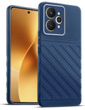 Lightweight and flexible silicone case for Realme 15 5G with raised camera protection – blue color