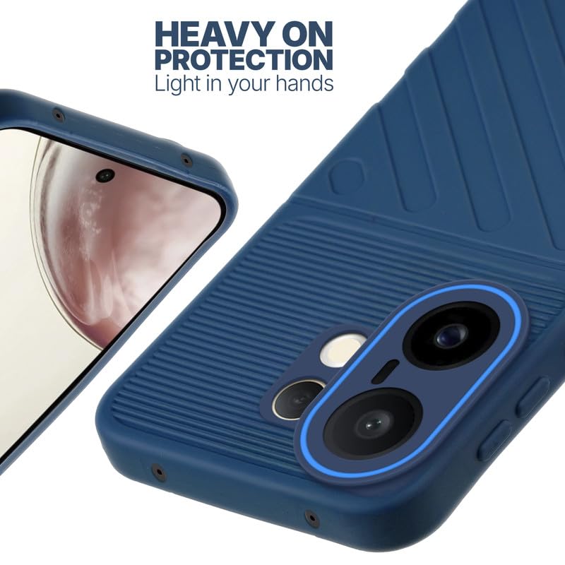 Silicone case for Vivo X200 FE 5G with raised edges for screen and camera protection in blue