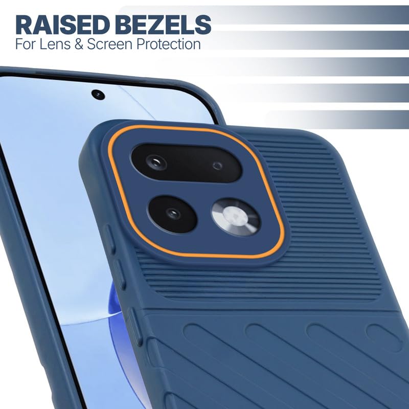 Slim blue silicone back cover for Realme 16 Pro 5G with strong drop protection and soft feel