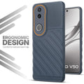 Soft silicone back cover for Vivo V50 5G in Grey with anti-slip grip and textured design