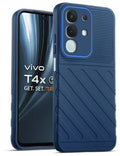 Lightweight and flexible silicone case for Vivo T4x 5G with raised camera protection – blue color