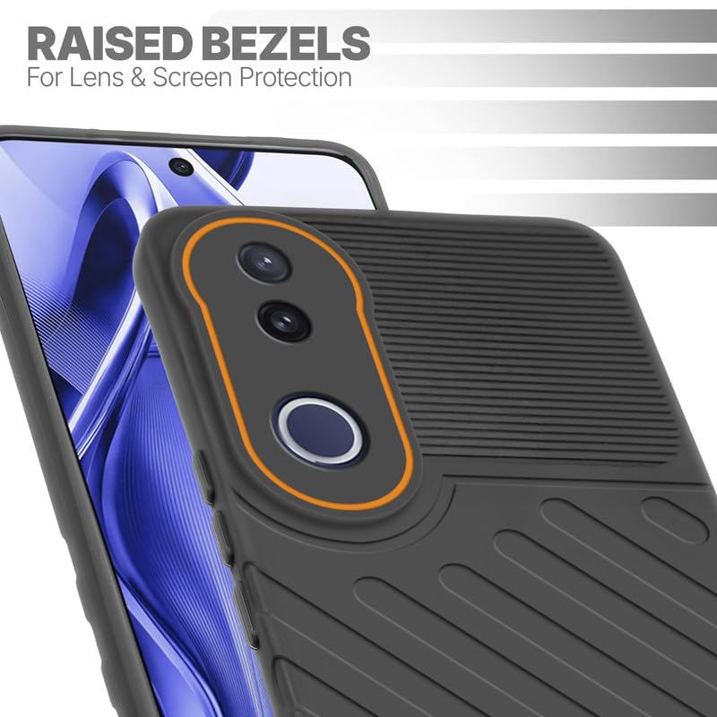 Slim Black silicone back cover for Vivo V50e 5G with strong drop protection and soft feel