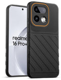 Lightweight and flexible silicone case for Realme 16 Pro Plus 5G with raised camera protection – Black color