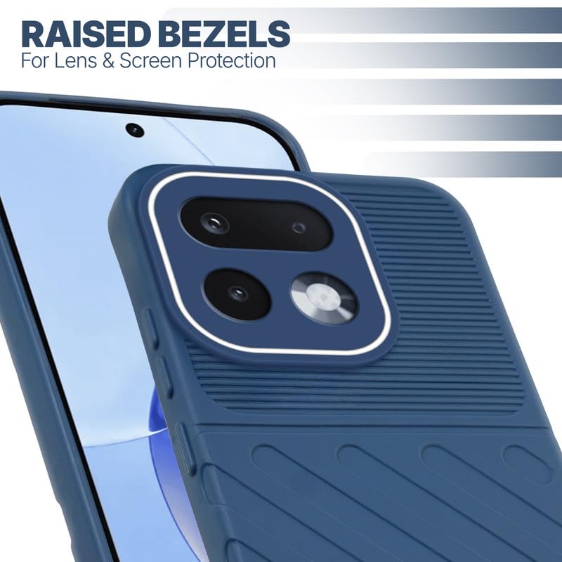 Slim blue silicone back cover for Realme 16 Pro 5G with strong drop protection and soft feel
