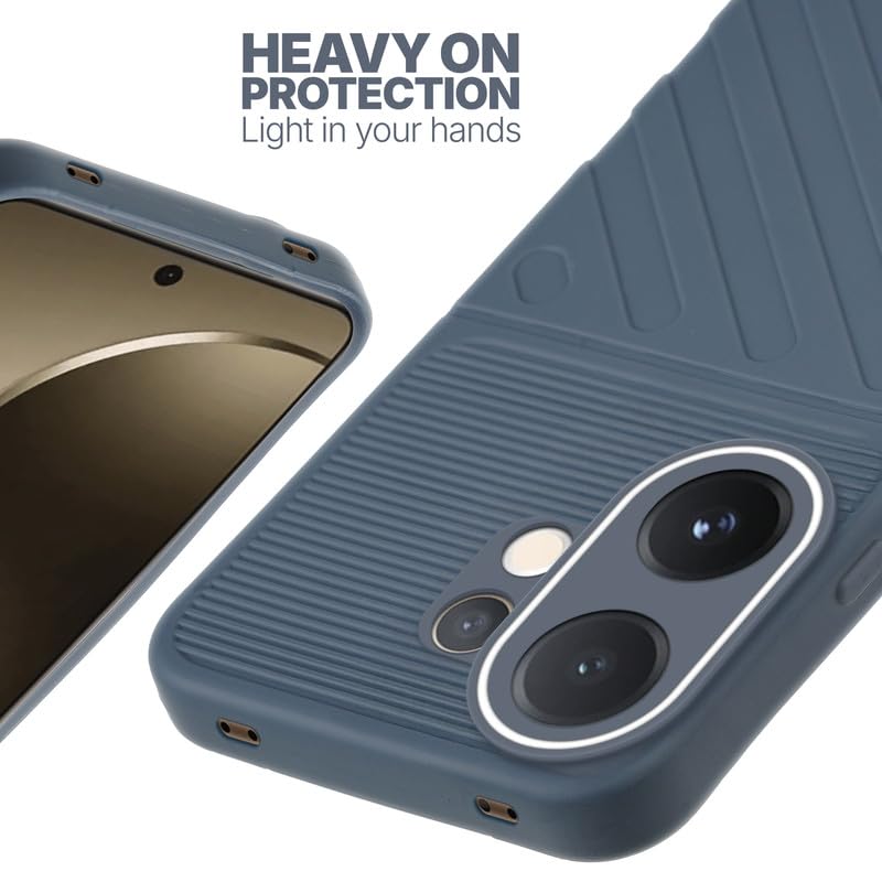 Silicone case for Vivo T4 Pro 5G with raised edges for screen and camera protection in Grey
