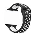 Silicone Apple Watch strap in Brown Cream, size 38mm, back angle view