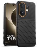 Lightweight and flexible silicone case for Vivo T4 Pro 5G with raised camera protection – Black color