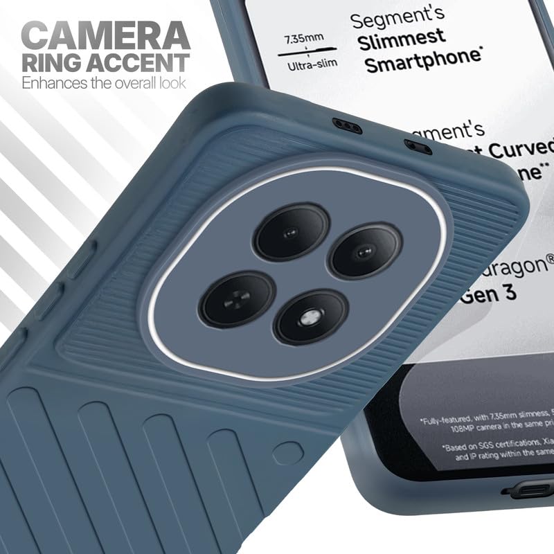 Redmi Note 15 5G Grey silicone case with raised camera ring for extra lens protection and stylish look