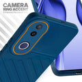 Vivo V50e 5G blue silicone case with raised camera ring for extra lens protection and stylish look