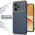 Soft silicone back cover for Realme P4 5G in Grey with anti-slip grip and textured design