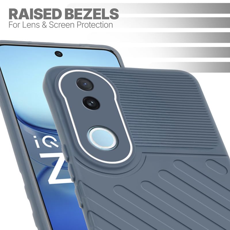 Slim Grey silicone back cover for iQOO Z10R 5G with strong drop protection and soft feel