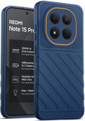 Lightweight and flexible silicone case for Redmi Note 15 Pro 5G with raised camera protection – blue color