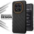 Soft silicone back cover for Redmi Note 15 Pro 5G in Black with anti-slip grip and textured design