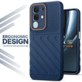 Soft silicone back cover for Vivo T4x 5G in blue with anti-slip grip and textured design