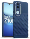 Lightweight and flexible silicone case for iQOO Z10R 5G with raised camera protection – blue color